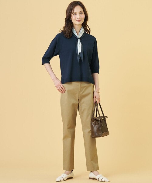 J.PRESS（ジェイプレス）の「20チノストレッチ テーパード パンツ（チノパンツ・レディース・ネイビー系/カーキ系/ベージュ系・T13/T15/T17）」の13枚目の写真