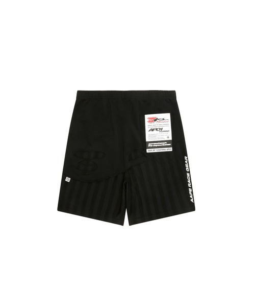 AAPE BY A BATHING APE(エーエイプバイアベイシングエイプ)の「AAPE MAIN SWEAT SHORTS(スウェットパンツ・メンズ・ブラック・MEDIUM/LARGE/X-LARGE/XX-LARGE/SMALL)」の2枚目の写真
