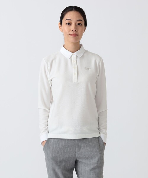 BEAMS GOLF(ビームスゴルフ)の「PURPLE LABEL / クレリック ロングスリーブ ポロシャツ(ポロシャツ・レディース・サックスブルー/ホワイト・L/S/M)」の10枚目の写真