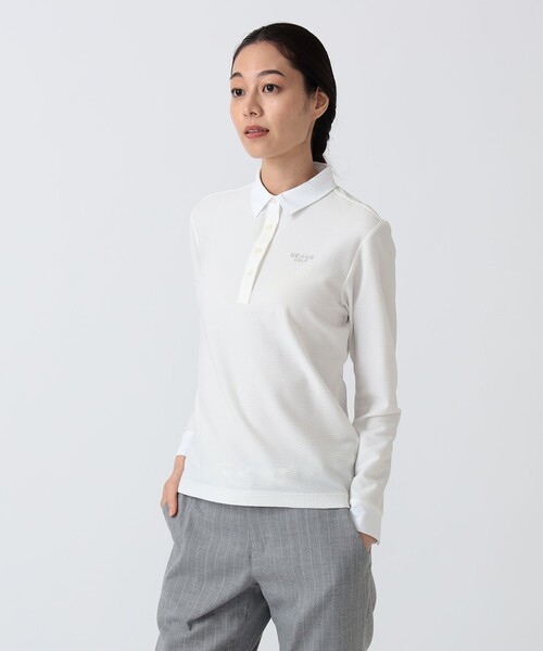BEAMS GOLF(ビームスゴルフ)の「PURPLE LABEL / クレリック ロングスリーブ ポロシャツ(ポロシャツ・レディース・サックスブルー/ホワイト・L/S/M)」の11枚目の写真
