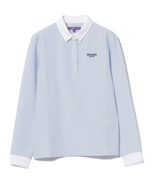 BEAMS GOLF(ビームスゴルフ)の「PURPLE LABEL / クレリック ロングスリーブ ポロシャツ(ポロシャツ・レディース・サックスブルー/ホワイト・L/S/M)」の16枚目の写真