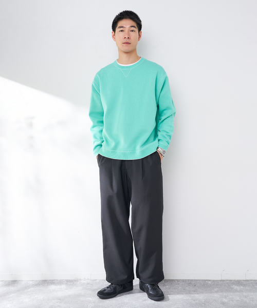 B.C STOCK（ベーセーストック）の「ANTS & ELEPHANTS 2TONE スウェットライクプルオーバー（ニット/セーター・メンズ・レッド/ネイビー/グレー/ブラウン・LARGE/MEDIUM）」の9枚目の写真