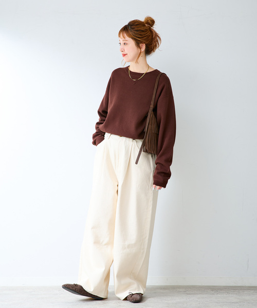 B.C STOCK（ベーセーストック）の「ANTS & ELEPHANTS 2TONE スウェットライクプルオーバー（ニット/セーター・メンズ・レッド/ネイビー/グレー/ブラウン・LARGE/MEDIUM）」の14枚目の写真