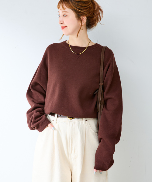 B.C STOCK（ベーセーストック）の「ANTS & ELEPHANTS 2TONE スウェットライクプルオーバー（ニット/セーター・メンズ・レッド/ネイビー/グレー/ブラウン・LARGE/MEDIUM）」の15枚目の写真