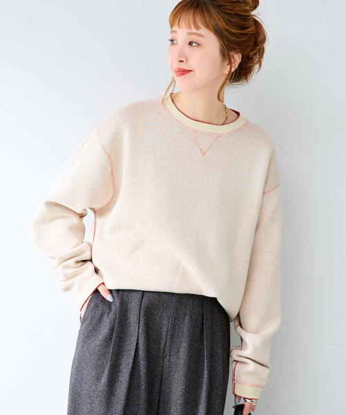 B.C STOCK（ベーセーストック）の「ANTS & ELEPHANTS 2TONE スウェットライクプルオーバー（ニット/セーター・メンズ・レッド/ネイビー/グレー/ブラウン・LARGE/MEDIUM）」の19枚目の写真