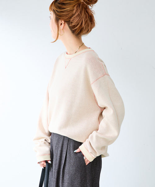 B.C STOCK（ベーセーストック）の「ANTS & ELEPHANTS 2TONE スウェットライクプルオーバー（ニット/セーター・メンズ・レッド/ネイビー/グレー/ブラウン・LARGE/MEDIUM）」の20枚目の写真