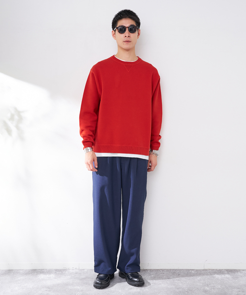 B.C STOCK（ベーセーストック）の「ANTS & ELEPHANTS 2TONE スウェットライクプルオーバー（ニット/セーター・メンズ・レッド/ネイビー/グレー/ブラウン・LARGE/MEDIUM）」の22枚目の写真