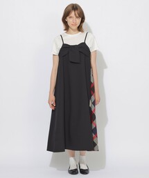 CB CRESTBRIDGE | サイドチェック切替リボンキャミワンピース(ワンピース)