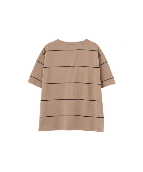 MARGARET HOWELL（マーガレットハウエル）の「FINE COTTON STRIPE JERSEY（Tシャツ/カットソー・レディース・モカ・2）」の2枚目の写真