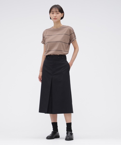 MARGARET HOWELL(マーガレットハウエル)の「FINE COTTON STRIPE JERSEY(Tシャツ/カットソー・レディース・モカ・2)」の4枚目の写真