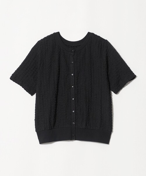 A DAY IN THE LIFE UNITED ARROWS（アデイインザライフユナイテッドアローズ）の「ポコポコ ショートスリーブカーディガン 2WAY ＜A DAY IN THE LIFE＞（カーディガン/ボレロ・レディース・オフホワイト/ブラック/ライトピンク・FREE）」の2枚目の写真