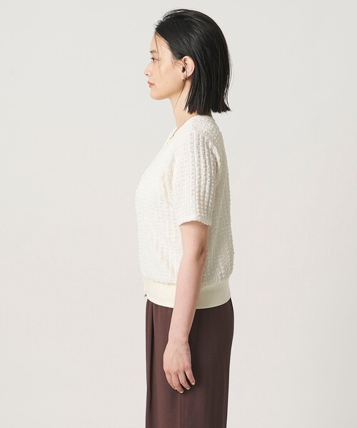 A DAY IN THE LIFE UNITED ARROWS（アデイインザライフユナイテッドアローズ）の「ポコポコ ショートスリーブカーディガン 2WAY ＜A DAY IN THE LIFE＞（カーディガン/ボレロ・レディース・オフホワイト/ブラック/ライトピンク・FREE）」の8枚目の写真
