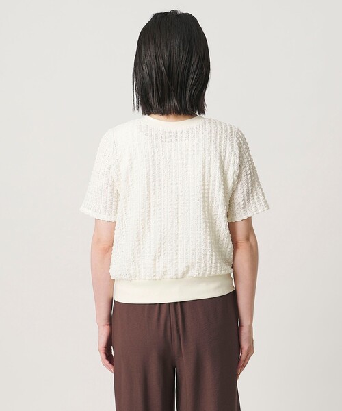 A DAY IN THE LIFE UNITED ARROWS（アデイインザライフユナイテッドアローズ）の「ポコポコ ショートスリーブカーディガン 2WAY ＜A DAY IN THE LIFE＞（カーディガン/ボレロ・レディース・オフホワイト/ブラック/ライトピンク・FREE）」の9枚目の写真