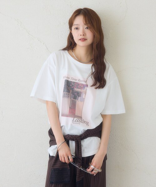 mystic(ミスティック)の「ビッグフォトT(Tシャツ/カットソー・レディース・ピンク/オフホワイト・FREE)」の20枚目の写真