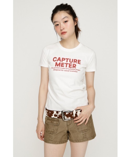 SLY(スライ)の「RHINESTONE FRONT LOGO TOPS ラインストーンフロントロゴトップス 夏服 秋服(Tシャツ/カットソー・レディース・ネイビー/オフホワイト/ライトピンク/ブラック・FREE)」の17枚目の写真