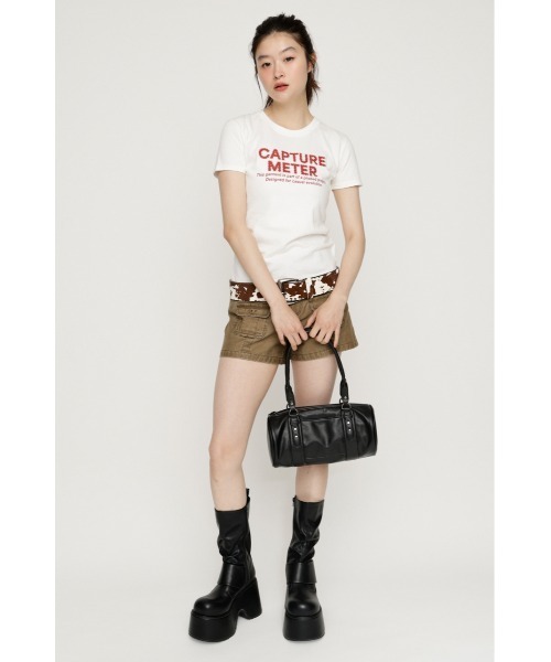 SLY(スライ)の「RHINESTONE FRONT LOGO TOPS ラインストーンフロントロゴトップス 夏服 秋服(Tシャツ/カットソー・レディース・ネイビー/オフホワイト/ライトピンク/ブラック・FREE)」の18枚目の写真