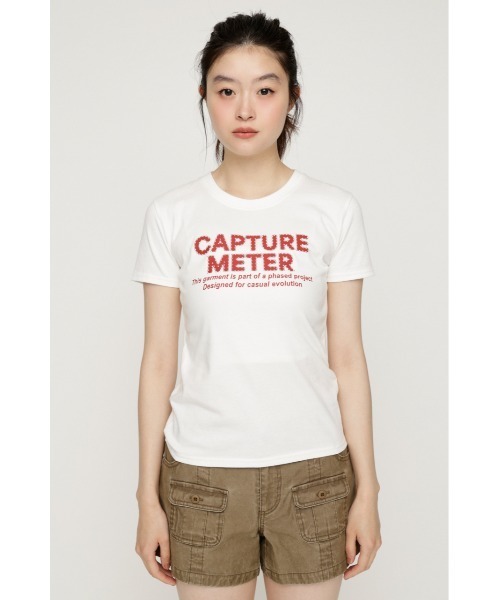 SLY(スライ)の「RHINESTONE FRONT LOGO TOPS ラインストーンフロントロゴトップス 夏服 秋服(Tシャツ/カットソー・レディース・ネイビー/オフホワイト/ライトピンク/ブラック・FREE)」の20枚目の写真