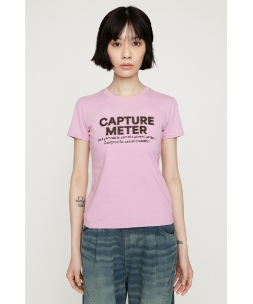 SLY(スライ)の「RHINESTONE FRONT LOGO TOPS ラインストーンフロントロゴトップス 夏服 秋服(Tシャツ/カットソー・レディース・ネイビー/オフホワイト/ライトピンク/ブラック・FREE)」の14枚目の写真