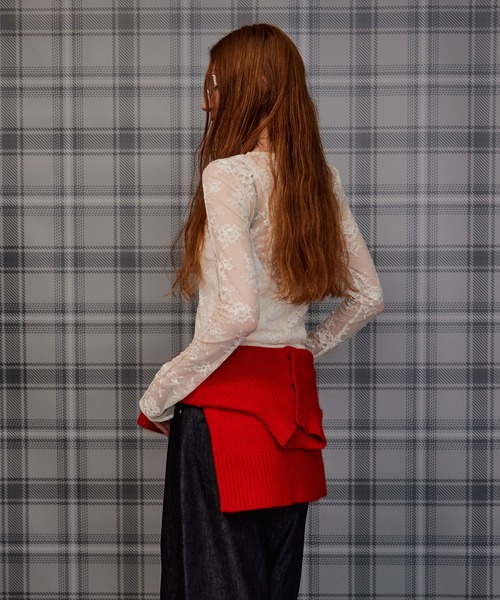 MAISON SPECIAL(メゾンスペシャル)の「【2026Autumn PRE-ORDER】Raccoon Blend Stand Collar Cardigan/ラクーンブレンドスタンドカラーカーディガン(カーディガン/ボレロ・レディース・ブルー/グレー/ピンク/レッド/ブラウン/ブラック・FREE)」の14枚目の写真