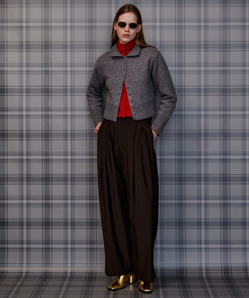 MAISON SPECIAL(メゾンスペシャル)の「【2026Autumn PRE-ORDER】Raccoon Blend Stand Collar Cardigan/ラクーンブレンドスタンドカラーカーディガン(カーディガン/ボレロ・レディース・ブルー/グレー/ピンク/レッド/ブラウン/ブラック・FREE)」の15枚目の写真