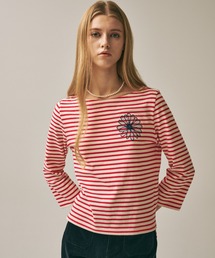 SLIM TSHIRT 3/4 SLEEVE STRIPE / スリム Tシャツ 3/4 スリーブ ストライプ