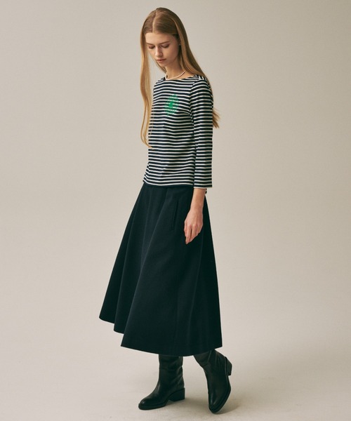 Mardi Mercredi(マルディメクルディ)の「SLIM TSHIRT 3/4 SLEEVE STRIPE / スリム Tシャツ 3/4 スリーブ ストライプ(Tシャツ/カットソー・レディース・ネイビー/ブルー/レッド/アイボリー・FREE)」の20枚目の写真