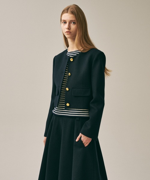 Mardi Mercredi(マルディメクルディ)の「SLIM TSHIRT 3/4 SLEEVE STRIPE / スリム Tシャツ 3/4 スリーブ ストライプ(Tシャツ/カットソー・レディース・ネイビー/ブルー/レッド/アイボリー・FREE)」の22枚目の写真