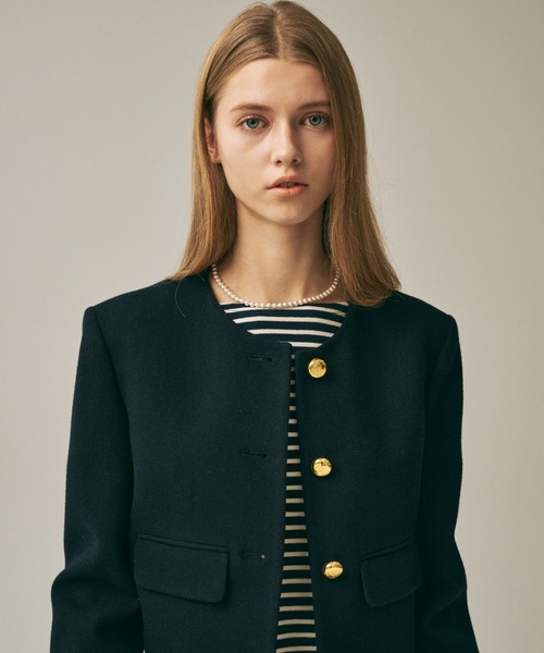 Mardi Mercredi(マルディメクルディ)の「SLIM TSHIRT 3/4 SLEEVE STRIPE / スリム Tシャツ 3/4 スリーブ ストライプ(Tシャツ/カットソー・レディース・ネイビー/ブルー/レッド/アイボリー・FREE)」の21枚目の写真