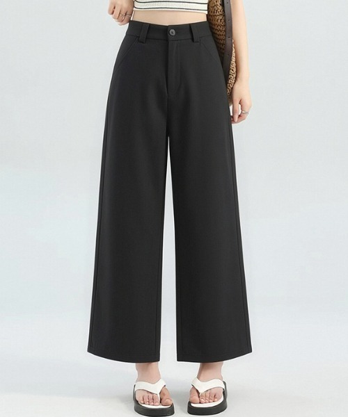 AMAJI（アマジ）の「プラスサイズ ハイウエスト ルーズ 9分丈 ストレートパンツ（その他パンツ・レディース・ベージュ/ホワイト/ブラック・X-LARGE/LARGE/MEDIUM/SMALL）」の5枚目の写真