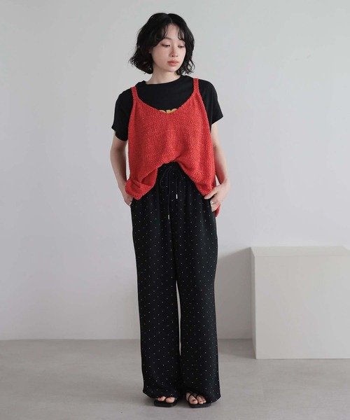HEART MARKET(ハートマーケット)の「【接触冷感×吸水速乾】シボドットイージーワイドパンツ(その他パンツ・レディース・グレー系/ブラック系/ブラック系1/グレー系1・MEDIUM/LARGE)」の6枚目の写真
