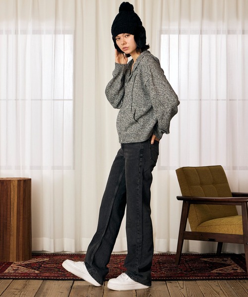 RIKKA FEMME(リッカファム)の「RIKKA FEMME/リッカファム ジップアップ パーカー フーディー ネップ柄 RF6F-1203(パーカー・レディース・ブルー/レッド/ブラック・FREE)」の7枚目の写真
