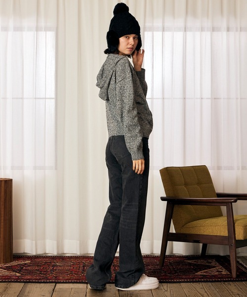 RIKKA FEMME(リッカファム)の「RIKKA FEMME/リッカファム ジップアップ パーカー フーディー ネップ柄 RF6F-1203(パーカー・レディース・ブルー/レッド/ブラック・FREE)」の9枚目の写真