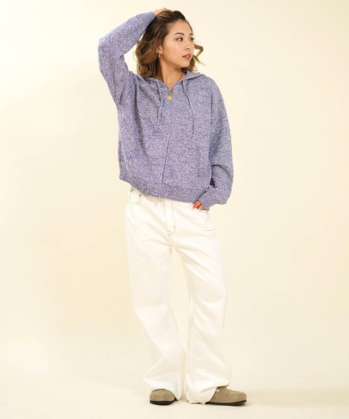 RIKKA FEMME(リッカファム)の「RIKKA FEMME/リッカファム ジップアップ パーカー フーディー ネップ柄 RF6F-1203(パーカー・レディース・ブルー/レッド/ブラック・FREE)」の16枚目の写真