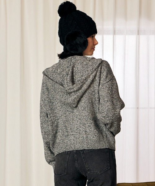 RIKKA FEMME(リッカファム)の「RIKKA FEMME/リッカファム ジップアップ パーカー フーディー ネップ柄 RF6F-1203(パーカー・レディース・ブルー/レッド/ブラック・FREE)」の5枚目の写真