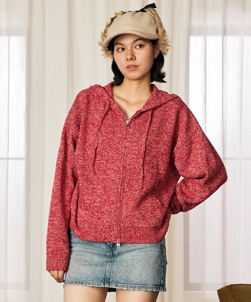 RIKKA FEMME(リッカファム)の「RIKKA FEMME/リッカファム ジップアップ パーカー フーディー ネップ柄 RF6F-1203(パーカー・レディース・ブルー/レッド/ブラック・FREE)」の18枚目の写真