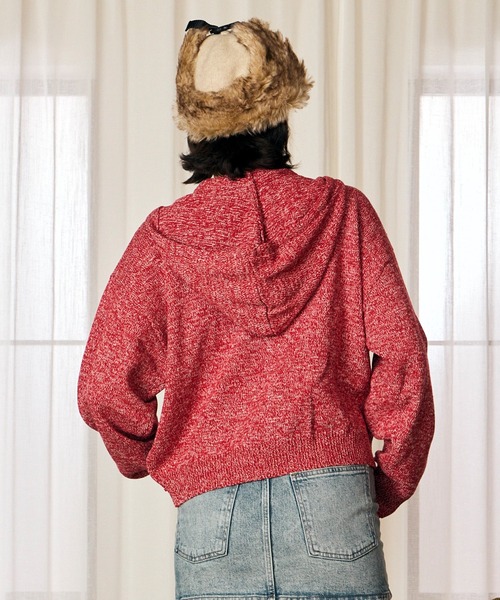 RIKKA FEMME(リッカファム)の「RIKKA FEMME/リッカファム ジップアップ パーカー フーディー ネップ柄 RF6F-1203(パーカー・レディース・ブルー/レッド/ブラック・FREE)」の19枚目の写真