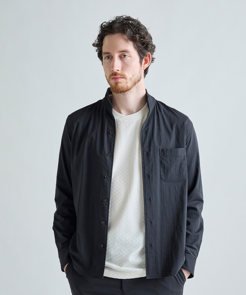 MEN'S BIGI（メンズビギ）の「リンクスジャカード 変形クルーネックロングTシャツ［抗菌防臭］（Tシャツ/カットソー・メンズ・ボルドー/ブラック/ブルー/ホワイト・05/04/01/03/02）」の7枚目の写真