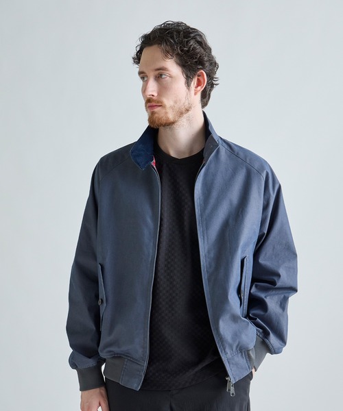 MEN'S BIGI（メンズビギ）の「リンクスジャカード 変形クルーネックロングTシャツ［抗菌防臭］（Tシャツ/カットソー・メンズ・ボルドー/ブラック/ブルー/ホワイト・05/04/01/03/02）」の8枚目の写真