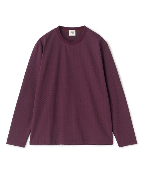MEN'S BIGI（メンズビギ）の「リンクスジャカード 変形クルーネックロングTシャツ［抗菌防臭］（Tシャツ/カットソー・メンズ・ボルドー/ブラック/ブルー/ホワイト・05/04/01/03/02）」の15枚目の写真