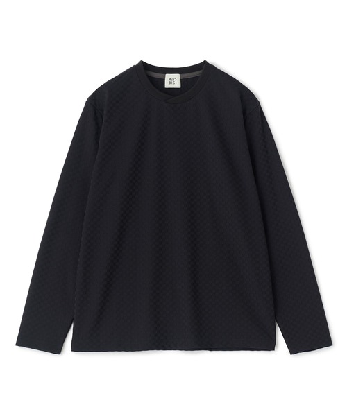 MEN'S BIGI（メンズビギ）の「リンクスジャカード 変形クルーネックロングTシャツ［抗菌防臭］（Tシャツ/カットソー・メンズ・ボルドー/ブラック/ブルー/ホワイト・05/04/01/03/02）」の16枚目の写真