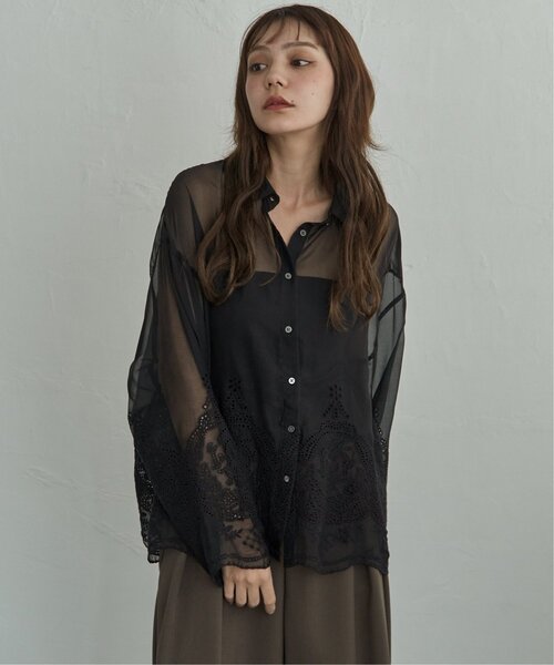 notch.(ノッチ)の「スカラップ刺繍シャツ(シャツ/ブラウス・レディース・ホワイト/ブラック・M)」の8枚目の写真