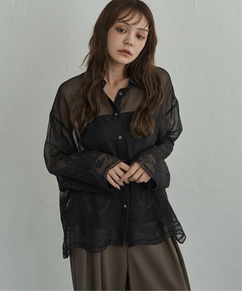 notch.(ノッチ)の「スカラップ刺繍シャツ(シャツ/ブラウス・レディース・ホワイト/ブラック・M)」の9枚目の写真