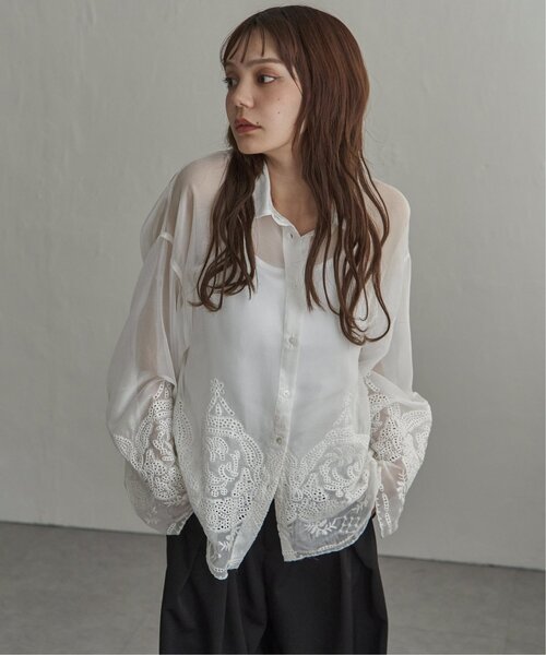 notch.(ノッチ)の「スカラップ刺繍シャツ(シャツ/ブラウス・レディース・ホワイト/ブラック・M)」の16枚目の写真