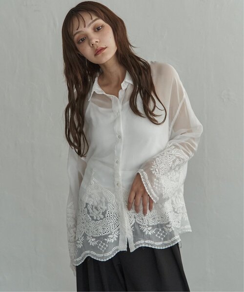 notch.(ノッチ)の「スカラップ刺繍シャツ(シャツ/ブラウス・レディース・ホワイト/ブラック・M)」の17枚目の写真