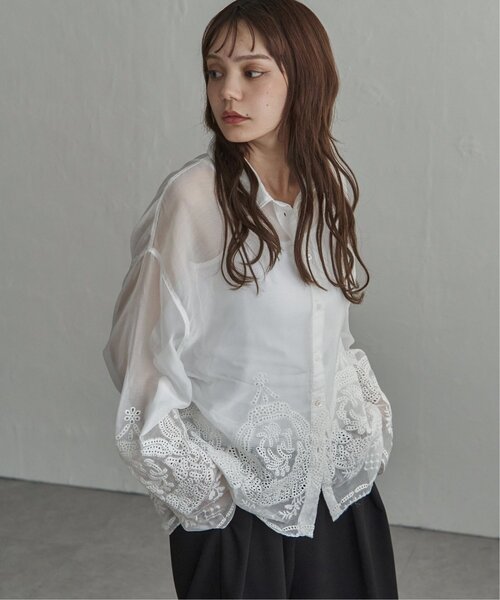 notch.(ノッチ)の「スカラップ刺繍シャツ(シャツ/ブラウス・レディース・ホワイト/ブラック・M)」の18枚目の写真