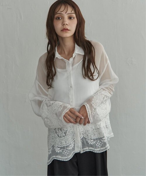 notch.(ノッチ)の「スカラップ刺繍シャツ(シャツ/ブラウス・レディース・ホワイト/ブラック・M)」の19枚目の写真
