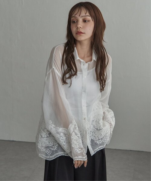 notch.(ノッチ)の「スカラップ刺繍シャツ(シャツ/ブラウス・レディース・ホワイト/ブラック・M)」の20枚目の写真