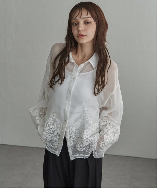 notch.(ノッチ)の「スカラップ刺繍シャツ(シャツ/ブラウス・レディース・ホワイト/ブラック・M)」の22枚目の写真