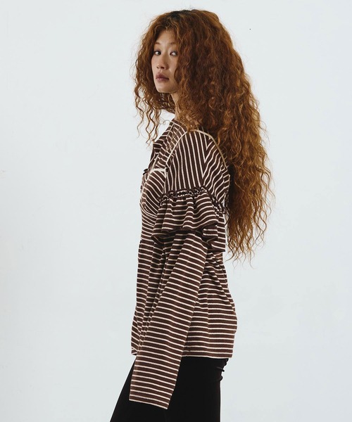 mag.by c（マグバイシー）の「mag.by c/STRIPE BUSTIER（キャミソール・レディース・オフホワイト/ブラウン・ONE SIZE）」の5枚目の写真