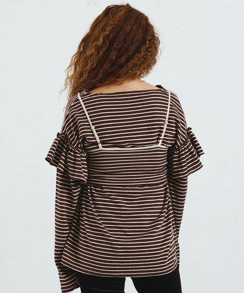 mag.by c（マグバイシー）の「mag.by c/STRIPE BUSTIER（キャミソール・レディース・オフホワイト/ブラウン・ONE SIZE）」の6枚目の写真